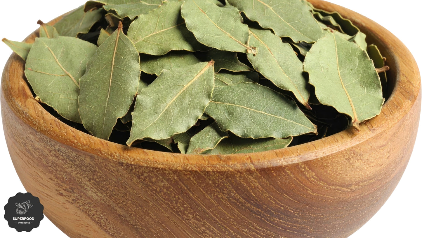 Buy Turkish bay leaves online premium whole laurus nobilis dried cooking herb bag - Superfood Warehouse